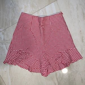 Zara red gingham shorts